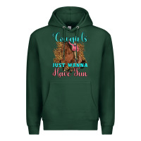 Sports Green cowgirls just wanna have fun Premium Hoodie - Artiststas