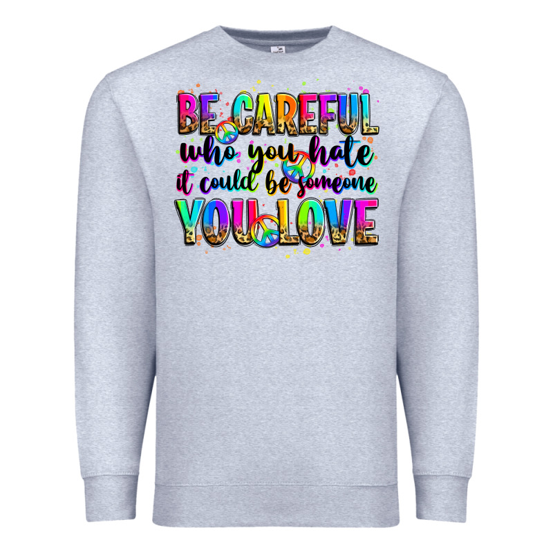 Be Careful Who You Hate It Could Be Someone You Lo Premium Sweatshirt by Zillion Design Studio | Teevron