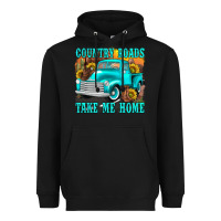 Black country roads take me home western Heavyweight Hoodie - texasbilliewilder