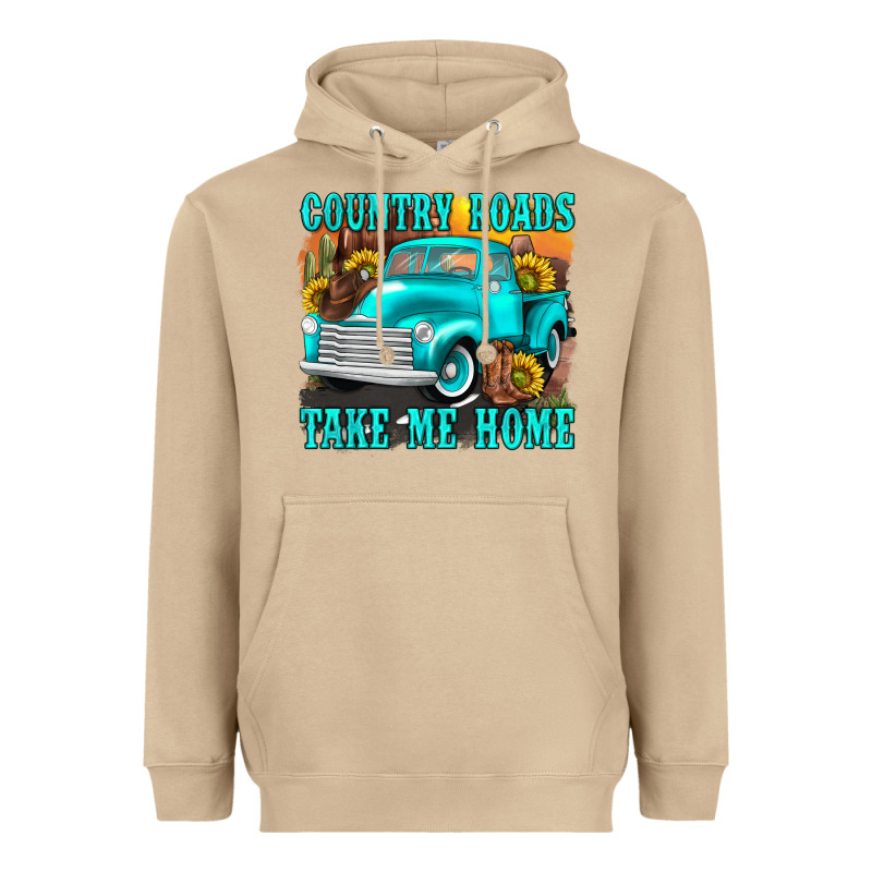 Country Roads Take Me Home Western Heavyweight Hoodie by texasbilliewilder | Teevron