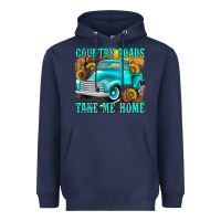 Navy country roads take me home western Heavyweight Hoodie - texasbilliewilder