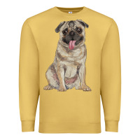 Antique Gold pug Premium Sweatshirt - RanaPortraitStore