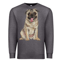 Charcoal Heather pug Premium Sweatshirt - RanaPortraitStore