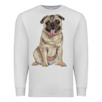 Dove Grey pug Premium Sweatshirt - RanaPortraitStore