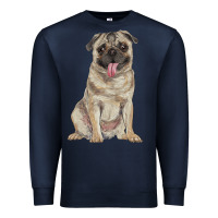 Navy pug Premium Sweatshirt - RanaPortraitStore
