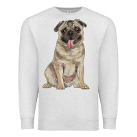 Oatmeal Heather pug Premium Sweatshirt - RanaPortraitStore