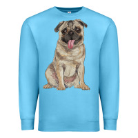 Ocean Blue pug Premium Sweatshirt - RanaPortraitStore
