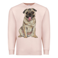 Pale Pink pug Premium Sweatshirt - RanaPortraitStore