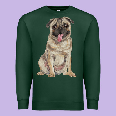 Pug Premium Sweatshirt Designed By Ranaportraitstore