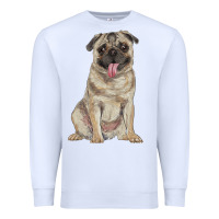 White pug Premium Sweatshirt - RanaPortraitStore