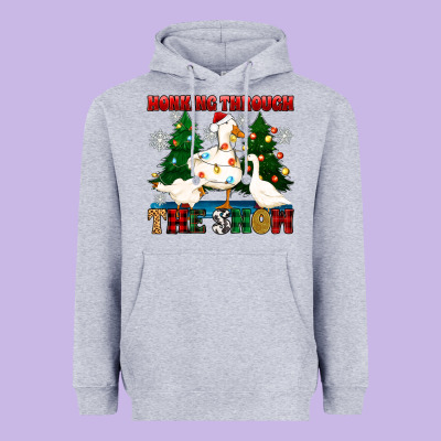 Heavyweight Hoodie honking through the snow