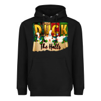 Black christmas duck the halls Heavyweight Hoodie - Zillion Design Studio