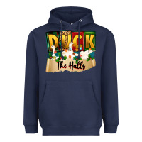 Navy christmas duck the halls Heavyweight Hoodie - Zillion Design Studio