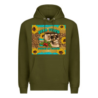 Army Green dead tired fueled by coffee Premium Hoodie - Artiststas