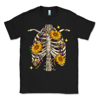 Black mardi gras chest sunflowers skeleton Classic Tee - FaDigitalArtStudio