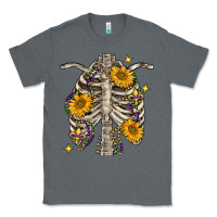 Charcoal Heather mardi gras chest sunflowers skeleton Classic Tee - FaDigitalArtStudio