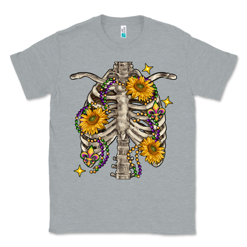 Mardi Gras Chest Sunflowers Skeleton Classic Tee by FaDigitalArtStudio | Teevron