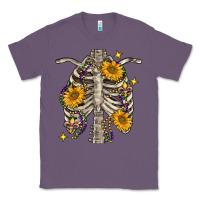 Lavender mardi gras chest sunflowers skeleton Classic Tee - FaDigitalArtStudio