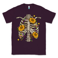 Plum mardi gras chest sunflowers skeleton Classic Tee - FaDigitalArtStudio