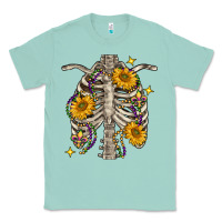 Seafoam mardi gras chest sunflowers skeleton Classic Tee - FaDigitalArtStudio