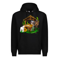 Black jesus holy night cows and sunflowers Premium Hoodie - AdoDesignShop