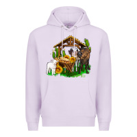 Lilac jesus holy night cows and sunflowers Premium Hoodie - AdoDesignShop