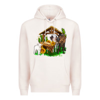 Jesus Holy Night Cows And Sunflowers Premium Hoodie | Teevron