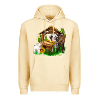 Pina Colada jesus holy night cows and sunflowers Premium Hoodie - AdoDesignShop