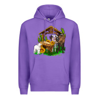 Purple jesus holy night cows and sunflowers Premium Hoodie - AdoDesignShop