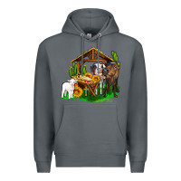 Rock jesus holy night cows and sunflowers Premium Hoodie - AdoDesignShop