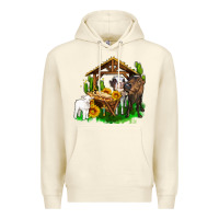 Sandshell jesus holy night cows and sunflowers Premium Hoodie - AdoDesignShop