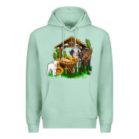 Seafoam jesus holy night cows and sunflowers Premium Hoodie - AdoDesignShop