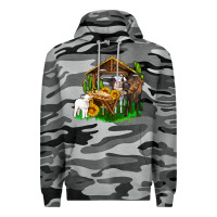 Slate Camo jesus holy night cows and sunflowers Premium Hoodie - AdoDesignShop