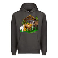 Smoke jesus holy night cows and sunflowers Premium Hoodie - AdoDesignShop