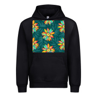 Black colorful tropical flowers seamless pattern Urban Hoodie - BundleAndBundleShop