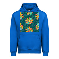 Cobalt colorful tropical flowers seamless pattern Urban Hoodie - BundleAndBundleShop