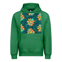 Emerald colorful tropical flowers seamless pattern Urban Hoodie - BundleAndBundleShop