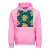 Fuchsia Pink colorful tropical flowers seamless pattern Urban Hoodie - BundleAndBundleShop