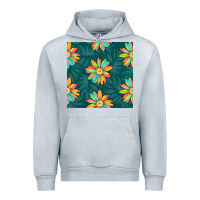 Heather Grey colorful tropical flowers seamless pattern Urban Hoodie - BundleAndBundleShop