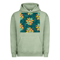 Pigment Oil Green colorful tropical flowers seamless pattern Urban Hoodie - BundleAndBundleShop