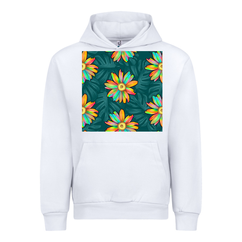 Colorful Tropical Flowers Seamless Pattern Urban Hoodie by BundleAndBundleShop | Teevron