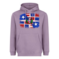 Lavender dominican and puerto rico flag Heavyweight Hoodie - texasbilliewilder