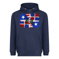 Navy dominican and puerto rico flag Heavyweight Hoodie - texasbilliewilder