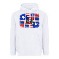 White dominican and puerto rico flag Heavyweight Hoodie - texasbilliewilder