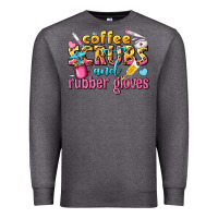 Charcoal Heather coffee scrubs and rubber gloves Premium Sweatshirt - texasbilliewilder