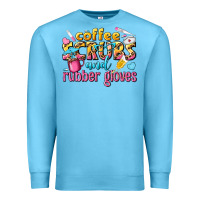 Ocean Blue coffee scrubs and rubber gloves Premium Sweatshirt - texasbilliewilder