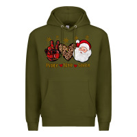 Army Green peace love santa Premium Hoodie - JahusDesignShop