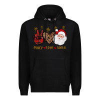 Black peace love santa Premium Hoodie - JahusDesignShop