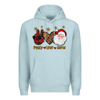 Blue Mist peace love santa Premium Hoodie - JahusDesignShop