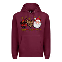 Burgundy peace love santa Premium Hoodie - JahusDesignShop